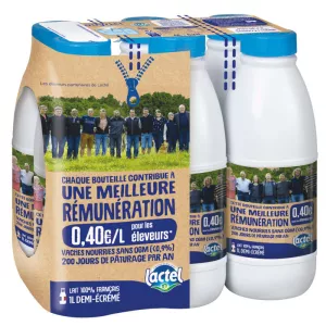 Lait Demi-Ecrémé UHT Filière 6x1L - LACTEL
