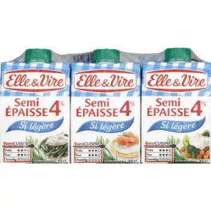 Crema semi espesa tan ligera 4% 3x20cl - ELLE & VIRE