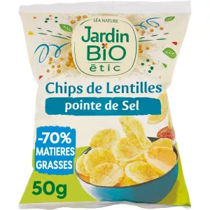 Chips Lentilles Pointe De Sel Sans Gluten Bio 50g - Jardin Bio Etic