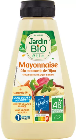 Mayonnaise à la moutarde de dijon Bio 315g -JARDIN BIO ETIC