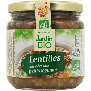 Đậu lăng với rau hữu cơ 400g - JARDIN BIO