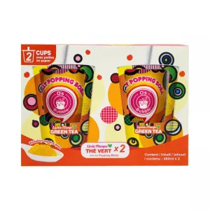 فقاعة الشاي ظهرت بوبا كوب 2 ليتشي مانجو 480 مل - O's Bubble