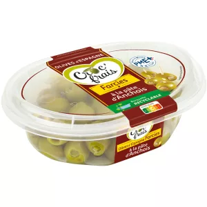 Olives Vertes Farcies Pâte D'anchois Doux 200g - Croc'frais