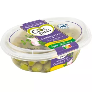Whole Green Olives Broken with Sweet Garlic 250g - Croc'frais