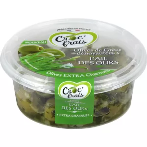 Pitted Green Olives with Wild Garlic 150g -croc'frais