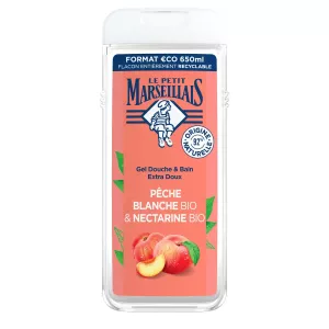 Douchegel Witte Perzik & Nectarine Hydrateert en verfrist Biologisch 650ml - LE PETIT MARSEILLAIS