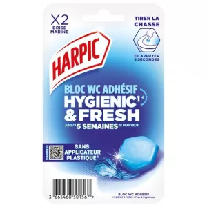 Block WC Klebstoffhygiene & frisches Marine Brise 2 Blocks - HARPIC
