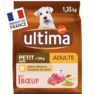 Croquettes pour chien Adulte mini au bœuf 1,35g -  ULTIMA