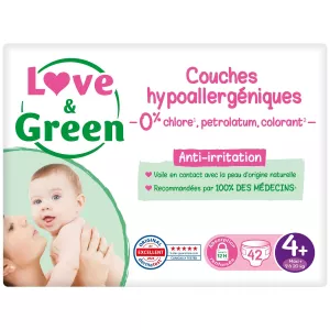 Couches Hypoallergéniques Anti-Irritation X42 T4+ - LOVE & GREEN