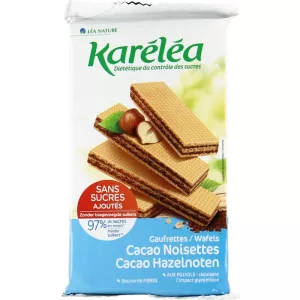 Biscuits Gaufrettes Cacao Noisette S/sucres Ajoutés 200g - Karelea