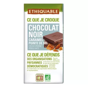 Tablette De Chocolat Noir Caramel Sel Pérou Haïti Bio 100g - Ethiquable