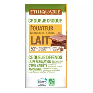 Tablette De Chocolat Au Lait 53% Cacao Guatemala Bio 100g - Ethiquable