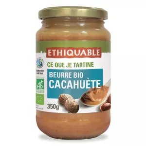 Beurre de cacahuètes sans huile de palme Bio 350g - ETHIQUABLE