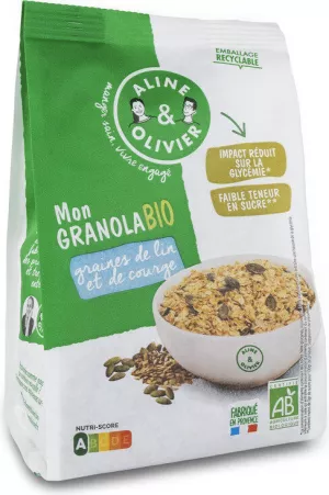 310g de granola de linhaça orgânica - ALINE&OLIVIER
