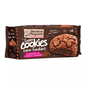 Cookies cœur fondant chocolat noir/ pépites 180g - MICHEL ET AUGUSTIN