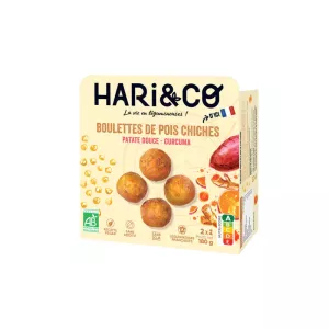 Boulettes de pois chiches - Patate douce - Curcuma 180g - HARI&CO