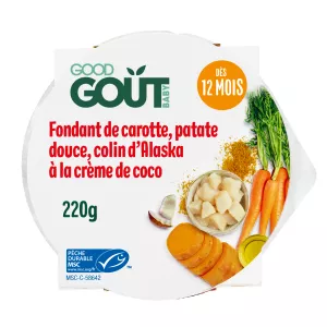 Fondant De Carotte Patate Douce Colin D'alaska à La Crème De Coco 220g *certifié Msc Pêche Durable - GOOD GOUT