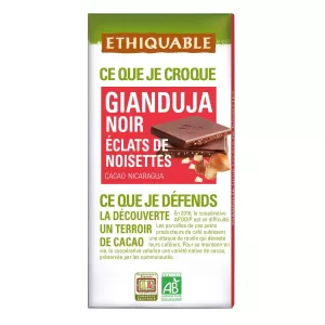 Tablette De Chocolat Noir Gianduja Eclats Noisettes Nicaragua Bio 100g - Ethiquable