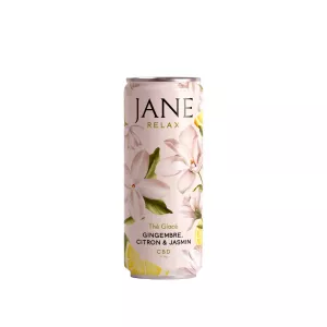 Té verde infundido con CBD de jengibre. Limón y jazmín -25cl - Jane
