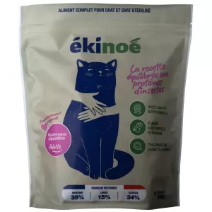 Croquettes Pour Chat Adulte Stérilisé Aux Protéines D'insectes 900g - Ekinoe