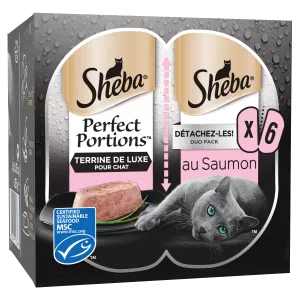 Pâtée Pour Chat Perfect Portions Au Saumon En Terrine X6 - Sheba