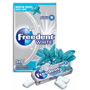 Gum Isiyo na Sukari ya Kutafuna Mint Tamu, Ladha Nyeupe; 70g - FREEDENT