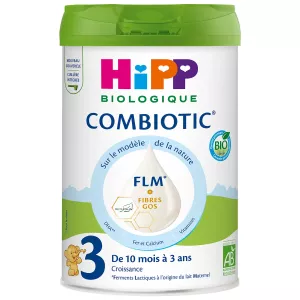 Lait en poudre bébé 3ème âge dès 10 mois bio COMBIOTIC 800g - HIPP BIOLOGIQUE
