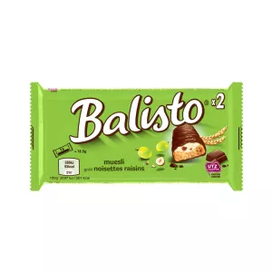 Barres chocolatées crème au lait et raisin noisette x10 18,5g - BALISTO