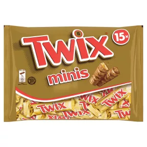 Mini barrette di cioccolato biscotto ricoperte di cioccolato e caramello 333g -twix