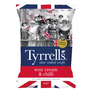 Chili Jubilee Sauerrahm-Kartoffelchips, 150 g - TYRRELLS