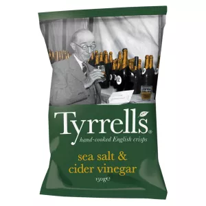 Aardappelchips met zeezout en ciderazijn, 150 g - TYRRELLS