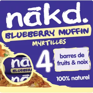 Baa za Mbichi za Muffin Baa Mbichi za Matunda na Karanga 4 x 35g - NAKD.