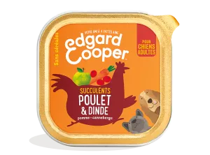 Pâtée pour chien Adulte au poulet & à la dinde 100g - EDGARD COOPER