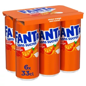 Soda Saveur Orange Sans Sucre 6x33cl - Fanta
