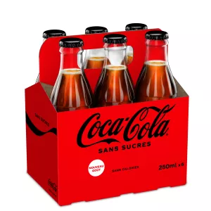 Soda au cola Zero sucres 6x25cl - COCA-COLA