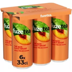 Bebida de té helado sabor melocotón intenso 6x33cl - FUZE TEA