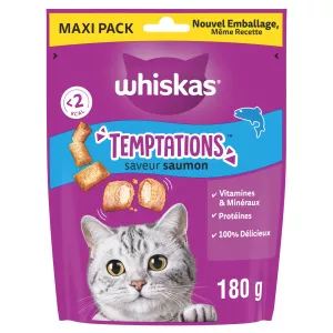 حلوى القطط بنكهة السلمون عبوة كبيرة 180 جرام - WHISKAS