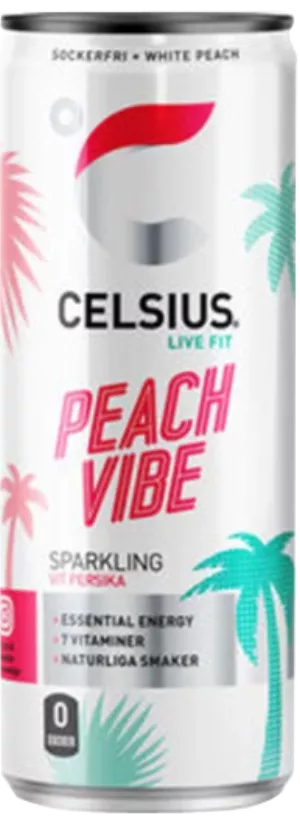 Boisson Énergisante Pétillante Peach Vibe Saveur Pêche Blanche 355ml - CELSIUS