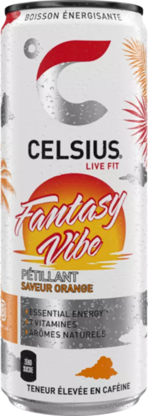 Boisson Énergisante Pétillante Fantasy Vibe Saveur Orange 355ml - CELSIUS