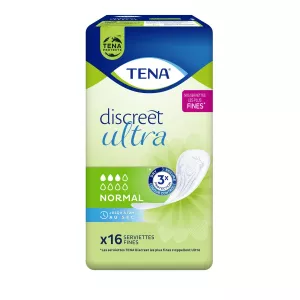 Serviettes Hygiéniques Fuites Uriniares Normal Discreet Ultra x16 - TENA