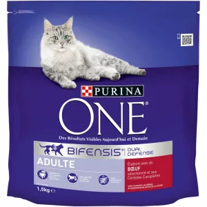 Croquettes pour chat adulte/bœuf 1.5 kg - PURINA ONE