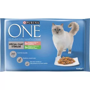 Pâtée pour chat stérilisé poulet/bœuf 4x85g - PURINA ONE