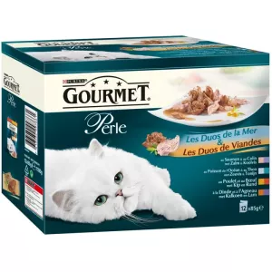 Patée pour chat duos de la mer et de viandes Gourmet Perle 12x85g - PURINA GOURMET