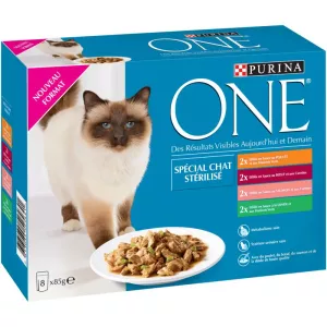 Patée pour chats Stérilisés assortiment 8x85g - PURINA ONE