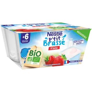 P'tit brassé Fraise Bio 4x90g