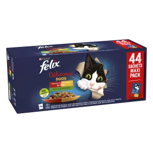 Pâtée Pour Chat Adulte En Gelée Multi-variétés De Viandes Avec Des Légumes 44x85g - PURINA FELIX