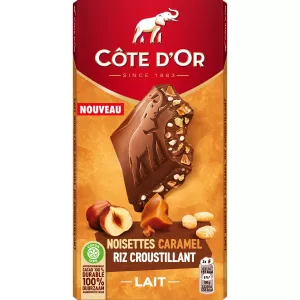 Tablette De Chocolat Au Lait Noisettes Caramel Et Riz Croustillant 170g - Cote D'or