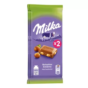 ミルクチョコレートバー＆ホールヘーゼルナッツ 2x100g - MILKA