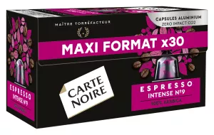 Café Capsules Compatibles Nespresso Espresso Intense 9 X30 - Carte Noire