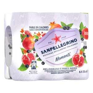 Eau gazeuse aromatisée Grenade cassis 6x33cl - SAN PELLEGRINO MOMENTI